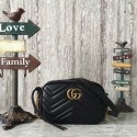 Knockoff Gucci GG Marmont Matelasse Mini Shoulder Bag 448065A Black HY17185Lg61