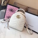 Knockoff Gucci GG Marmont Quilted Leather Backpack 476671 White HY3725Bt18