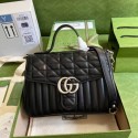 Knockoff Gucci GG Marmont small top handle bag 498110 black HY13231NL80