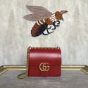 Knockoff Gucci GG Original Marmont Leather Shoulder Bag 431384A Red HY19055Bt18
