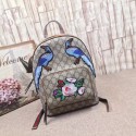 Knockoff Gucci GG Supreme backpack Flower and bird 427042 brown HY10653JF45