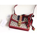 Knockoff Gucci GG Supreme canvas Sylvie small shoulder bag 421882 Red HY18889eF76