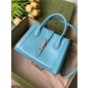 Knockoff Gucci Jackie 1961 medium tote bag 649016 light blue HY4106NL80