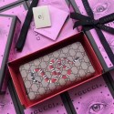 Knockoff Gucci Snake print GG Supreme Zip Around Wallet 451273 Red HY108ch31