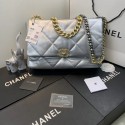 Knockoff High Quality Chanel 19 flap bag AS1161 silver HY1652Lg12