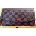 Louis Vuitton Damier Ebene Canvas Emilie Wallet Rouge M60136 Red HY26800lU52