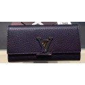 Louis Vuitton Litchi Leather LOUISE WALLET M60766 Black HY25254Ea63