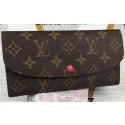 Louis Vuitton Monogram Canvas Emilie Wallet M60696 Red HY4383tQ92