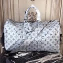 Louis Vuitton Monogram Macassar Canvas Keepall 45CM Strap M43817 Silver HY17811rf34
