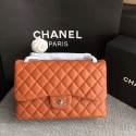 Luxury Chanel Flap Shoulder Bags Orange Original Lambskin Leather CF1113 Silver HY25051UV86