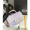 Luxury CHANEL mini flap bag with top handle AS2431 rainbow HY284Lv15