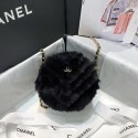 Luxury Chanel Wool sheepskin & Gold-Tone Metal AP0366 black HY5174kp43