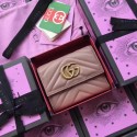 Luxury Gucci GG Marmont Matelasse Wallet 474802 Pink HY22549Lv15