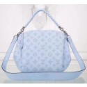 Luxury Louis Vuitton Mahina Leather BABYLONE CHAIN BB Bag M51223 Blue HY25469Lv15