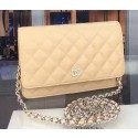 Luxury Replica Chanel WOC mini Flap Bag Apricot Sheepskin A5373 Silver HY8905vv50