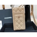 New Chanel Calfskin Chain Card packet & Gold-Tone Metal AP0990 beige HY20327Uf80