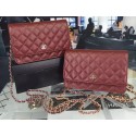 New Chanel mini Flap Bag Cannage Pattern A8373 Burgundy HY7917Uf80