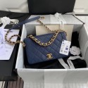 New Chanel Original Lather Flap Bag AS36555 blue HY8647Uf80
