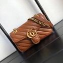 New Gucci GG Marmont small shoulder bag 446744 Brown HY13757Uf80