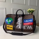 New Louis vuitton original KEEPALL BANDOULIERE 50 M44643 M44642 Chestnut HY6092Uf80