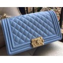 Replica Boy Chanel Flap Shoulder Bag Blue Cannage Pattern A67086 Gold HY18390HB48