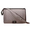 Replica Boy Chanel Flap Shoulder Bag Khaki Nubuck Leather CHA67087 Silver HY15303ui32
