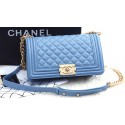 Replica Boy Chanel Flap Shoulder Bag SkyBlue Sheepskin Leather A67086 Gold HY13360rH96
