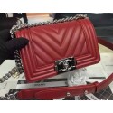 Replica Boy Chanel mini Flap Bag Original Chevron Nubuck Leather A5707 Burgundy HY13762nB47