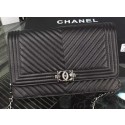 Replica Boy Chanel WOC Flap Bag Original Chevron Sheepskin A53731 Black HY6841cK54