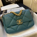Replica Chanel 19 flap bag AS1160 drak green HY22130VA65