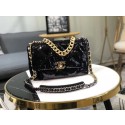 Replica CHANEL 19 Flap Bag AS1160 Sequins black HY21838TN94