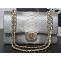 Replica Chanel 2.55 Series Flap Bags Grey&White Original Python Leather A1112SA Gold HY7206cK54
