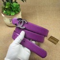 Replica Chanel 30mm Leather Belt CH5232 Purple HY18845VA65