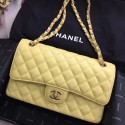 Replica Chanel Calfskin & Gold-Tone Metal A01112 yellow HY3242AP18