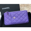 Replica Chanel Calfskin Leather Card packet & Gold-Tone Metal A81598 Lavender HY19939ED66