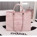 Replica Chanel Canvas Tote Shopping Bag 8099 pink HY19056Sf59