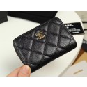 Replica Chanel classic card holder Grained Calfskin & Gold-Tone Metal A69271 black HY24102YP94