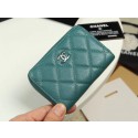 Replica Chanel classic card holder Grained Calfskin & silver-Tone Metal A69271 green HY26743Hd81
