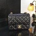 Replica Chanel Classic MINI Flap Bag Original Sheepskin Leather A1115 Black Gold Chain HY3884iF91