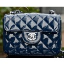 Replica Chanel Classic MINI Flap Bag Royal Patent Leather A1115 Silver HY21447XB19