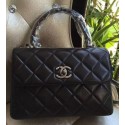Replica Chanel Classic Top Flap Bag Black Original Sheepskin Leather A92236 Silver HY23447BB13
