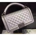Replica Chanel Classic Top Flap Bag Original Leather A90095 Silver HY26035DY71