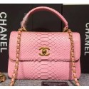 Replica Chanel Classic Top Flap Bag Original Snake Leather A90095 Pink HY16571ec82