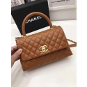 Replica Chanel Classic Top Handle Bag Brown Original Leather A92991 Gold HY20817YP94