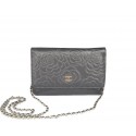 Replica Chanel Clutch Wallet Original Camellia Leather CHA93301 Black HY17450iu55