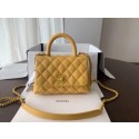Replica Chanel coco mini flap bag with top handle AS2215 yellow HY18299Jw87