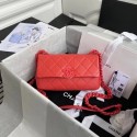 Replica Chanel flap bag Grained Calfskin & Lacquered Metal AS2302 red HY27022YP94