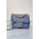 Replica Chanel flap bag Lambskin Resin & Gold-Tone Metal AS2379 sky blue HY17239ls37
