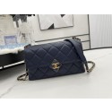 Replica Chanel Flap Lambskin Shoulder Bag AS2557 dark blue HY5793zR45
