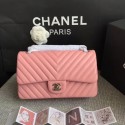 Replica Chanel Flap Original Lambskin Leather Shoulder Bag 1112V Cherry Pink silver chain HY22644Ye83
